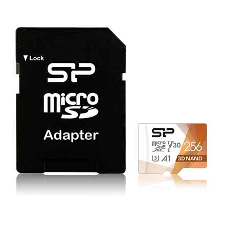 Carte mémoire SILICON POWER Superior Pro Micro SDXC 256 Go UHS-I U3 V30 + adaptateur
