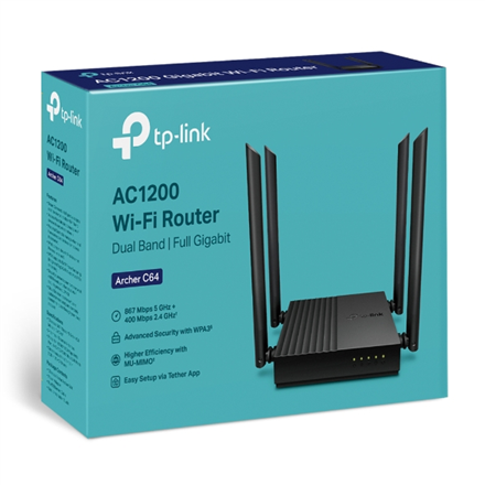 Routeur Wi-Fi double bande AC1200 VITESSE : 400 Mbit/s à 2,4 GHz + 867 Mbit/s à 5 GHz CARACTÉRISTIQUES : 4 antennes, 1 port WAN Gigabit + 4 ports LAN Gigabit CARACTÉRISTIQUES : Application Tether, WPA3, mode point d'accès, prise en charge IPv6, IPTV, Beamforming, Smart Connect, Airtime Fairnes