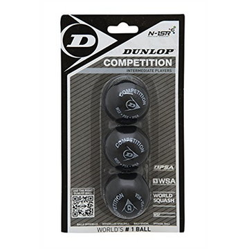 Balle de squash dunlop competition 3-blister
