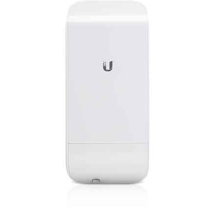 UBIQUITI airMAX NanoStation M2 loco ; bande de fréquence 2,4 GHz ; intégration plug-and-play avec les antennes airMAX ; 150+ Mbps, portée 5+ km, 8,5 dBi.