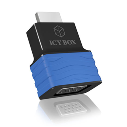 Câble vidéo hdmi vers vga icy box dongle blanc plastique noir  ib-ac516  timbre vert 008 lei