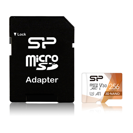 Carte mémoire SILICON POWER Superior Pro Micro SDXC 256 Go UHS-I U3 V30 + adaptateur