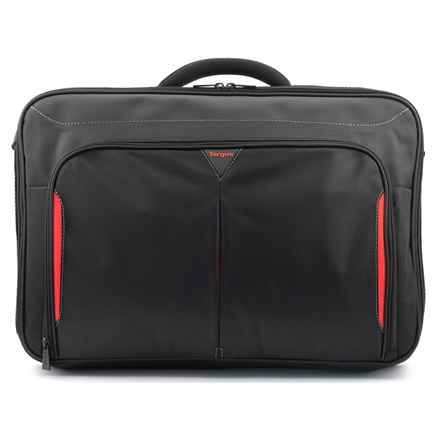 Targus | CN418EU | Sacoche à clapet pour ordinateur portable | Porte-documents | Noir/Rouge | 17-18 pouces | Bandoulière