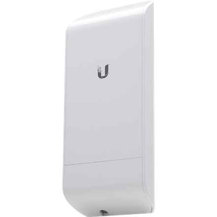 UBIQUITI airMAX NanoStation M2 loco ; bande de fréquence 2,4 GHz ; intégration plug-and-play avec les antennes airMAX ; 150+ Mbps, portée 5+ km, 8,5 dBi.