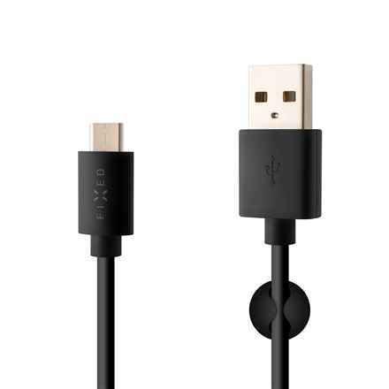 Câble de données et de charge fixe avec connecteurs USB/USB-C | Noir