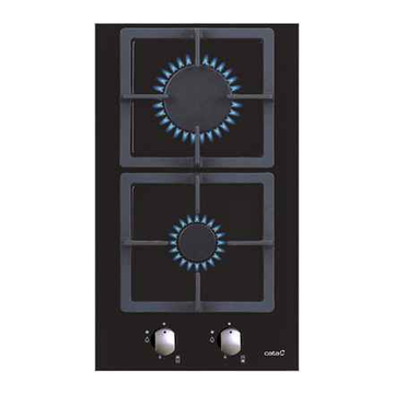 CATA | Table de cuisson | SCI 3002 BK | Gaz sur plaque vitrocéramique | Nombre de brûleurs/zones de cuisson : 2 | Boutons rotatifs | Noir