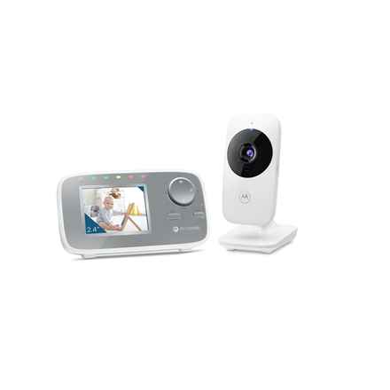 Motorola | Babyphone vidéo | VM482 2,4" | Écran couleur LCD 2,4" avec résolution 480 x 272 px ; Surveillance de la température ambiante ; Vision nocturne infrarouge ; Technologie sans fil FHSS 2,4 GHz pour une visualisation à domicile ; Zoom numérique 2x