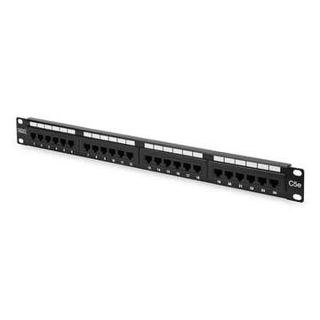Digitus | Patch Panel | DN-91524U | Black | Category: CAT 5e; Ports: 24 x RJ45; Retention strength: 7.7 kg; Insertion force: 30N max | 48.2 x 4.4 x 10.9 cm