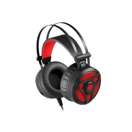 Casque gaming Natec Genesis Neon 360 avec microphone, LED, vibration, noir et rouge