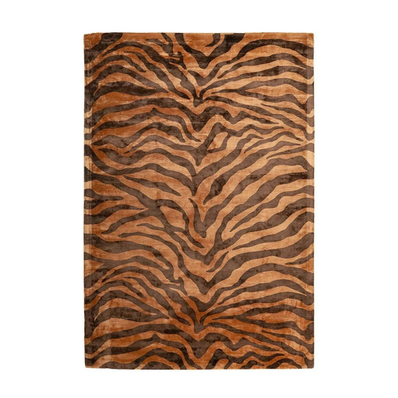 Tapis de salon en viscose design fait main zebra