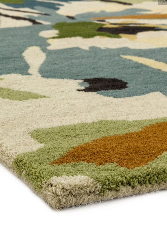 Tapis de salon floral laine flory