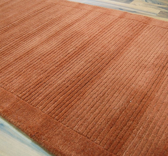 Tapis de couloir uni pure laine candy orange