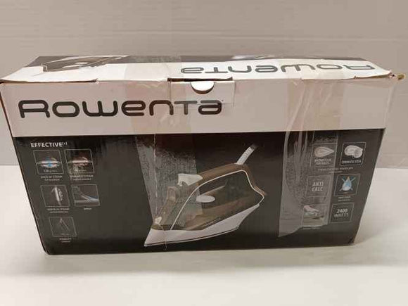 Retour client Ecost, Fer à vapeur Rowenta Effective + DX1635 Semelle en acier inoxydable 2400 W Marron