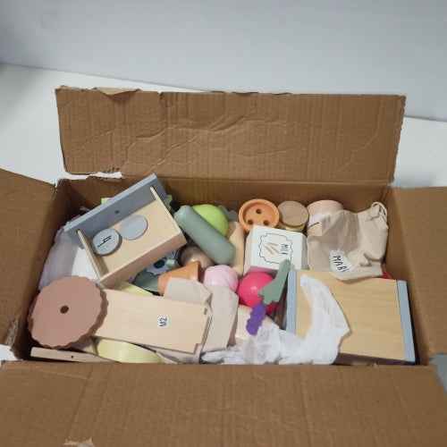 Retour client Ecost Étal de marché en bois de Jabadabado, magasin de jeu, nourriture de jeu de simulation, jouets en bois pour