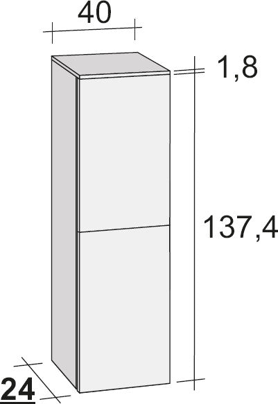 Armoire de douche à 2 portes RIHO EIFEL en bois stratifié 40x24x H 137,4 cm clicktofournisseur.com
