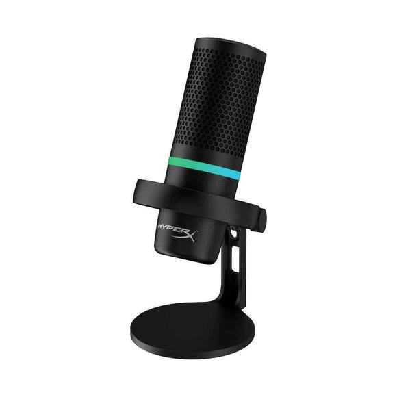 Microphone HyperX DuoCast USB-C, prise jack 3,5 mm, éclairage RVB, noir