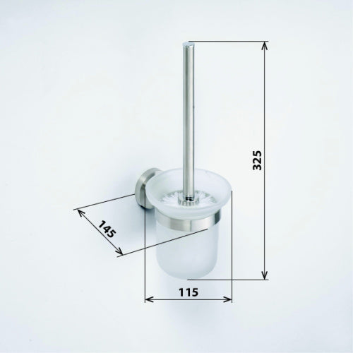 Brosse de toilette NEO blanche, bol en verre 32,5x14,5x11,5cm clicktofournisseur.com