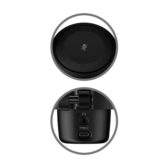 Microphone HyperX DuoCast USB-C, prise jack 3,5 mm, éclairage RVB, noir