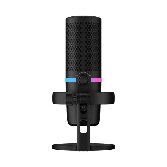 Microphone HyperX DuoCast USB-C, prise jack 3,5 mm, éclairage RVB, noir