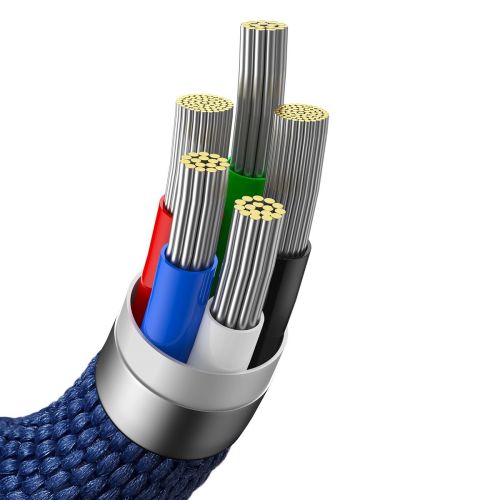 Câble Lightning Baseus Type-C, série Crystal Shine, charge rapide, données, 20 W, 1,2 m, bleu (CAJY000203)