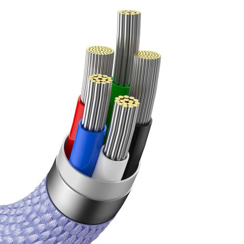 Câble Lightning Baseus Type-C, série Crystal Shine, charge rapide, données, 20 W, 1,2 m, violet (CAJY000205)