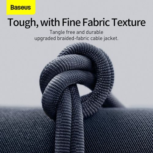 Câble Lightning Baseus Type-C, série Crystal Shine, charge rapide, données, 20 W, 2 m, noir (CAJY000301)