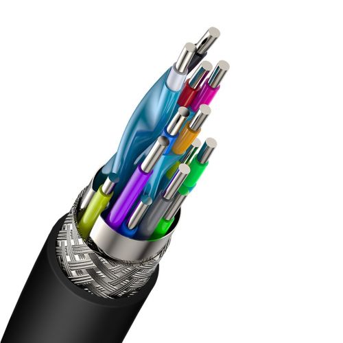 Câble vidéo Baseus haute définition HDMI vers HDMI 4K 60 Hz, 3D HDR, 18 Gbit/s, 1 m, noir (CAKGQ-A01)