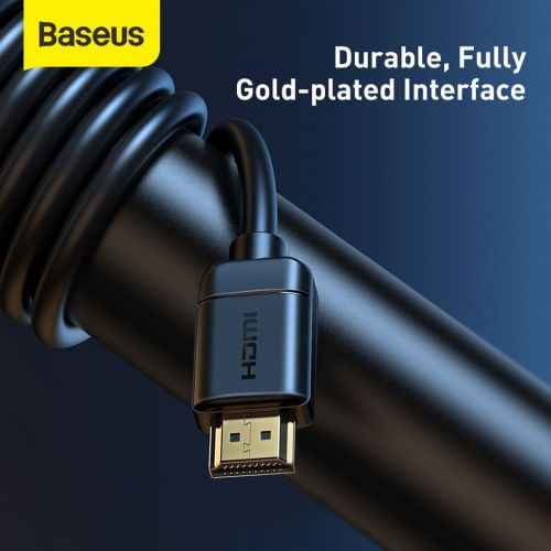 Câble vidéo Baseus haute définition HDMI vers HDMI 4K 60 Hz, 3D HDR, 18 Gbit/s, 1 m, noir (CAKGQ-A01)