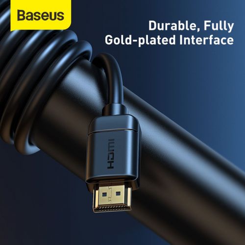 Câble vidéo Baseus haute définition HDMI vers HDMI 4K 60 Hz, 3D HDR, 18 Gbit/s, 1 m, noir (CAKGQ-A01)