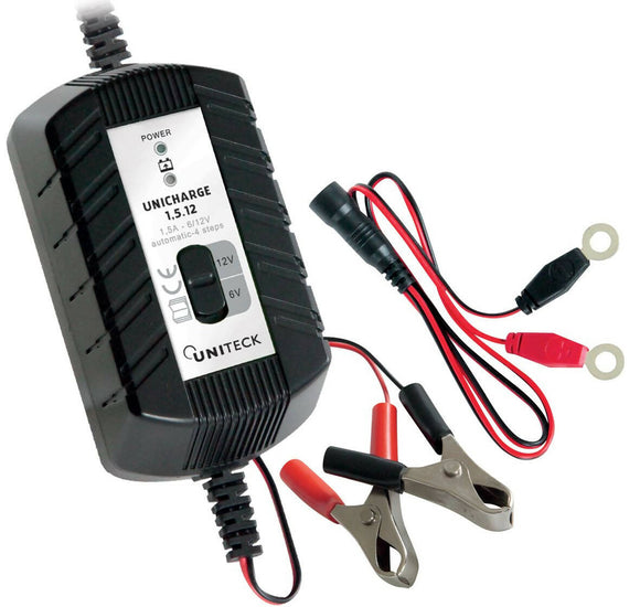CHARGEUR DE BATTERIE 6-12V - 1,5A POUR BATTERIES 8-40 Ah clicktofournisseur.com