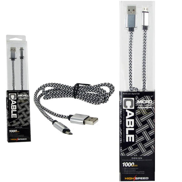 Câble data micro usb noir renforcé rigide pour alcatel go play - Clicktofournisseur.com