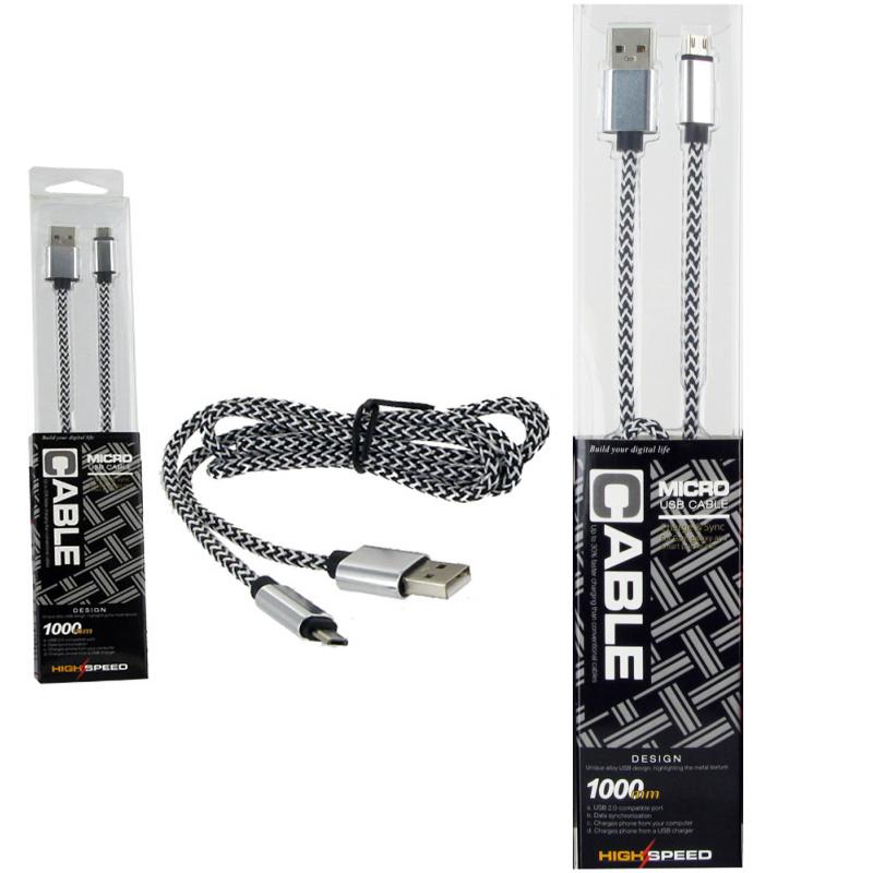 Câble Data Micro USB Noir Renforcé Rigide pour Alcatel Pop C7 clicktofournisseur.com