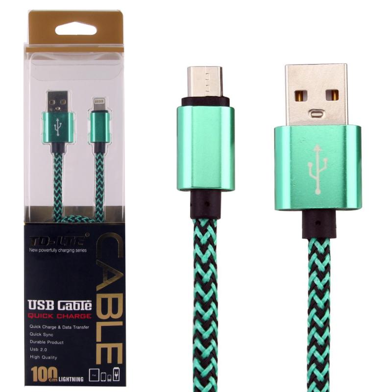 Câble Data USB Renforcé Rigide Lightning Vert Tressé pour Apple iPhone SE clicktofournisseur.com