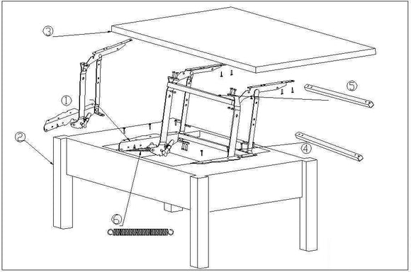 Charnières pour table relevable " l'intermédiaire " - Clicktofournisseur.com