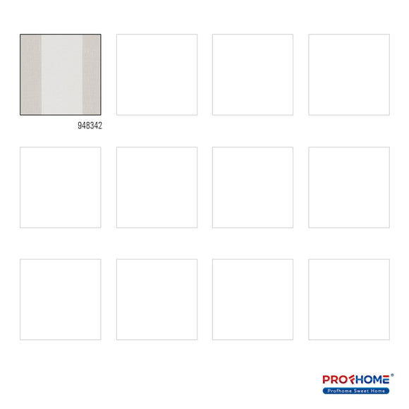Papier peint à rayures Profhome 948342-GU papier peint intissé gaufré à chaud légèrement texturé avec des rayures mat crème beige blanc papyrus 5,33 m2