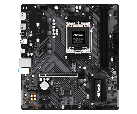 Carte mère ASROCK MB Desktop A620M-HDV/M2, AM5, 2x DDR5, 1x PCIe 4.0 x16, 2x PCIe 3.0 x1, 1x Hyper M.2 (PCIe Gen4x4), 2x SATA3 6.0 Gb/s, 1x HDMI, 1x DisplayPort, 1x Gigabit LAN, 5x USB 3.2, 6x USB 2.0, 1x USB-C, Micro ATX