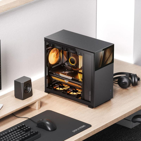 Boîtier ATX Jonsbo D41 en verre trempé, noir