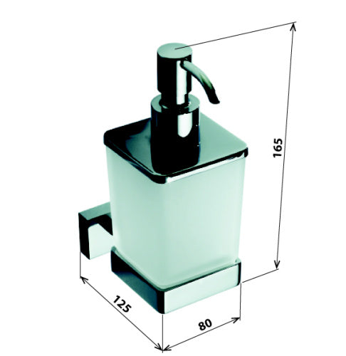Distributeur de savon liquide en verre PLAZA 12,5x8x16,5 cm clicktofournisseur.com