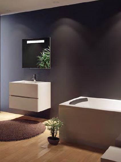 Ensemble meuble & lavabo RIHO CAMBIO COMODO SET 07 en bois laqué satiné mat 80x46x H 57 cm clicktofournisseur.com