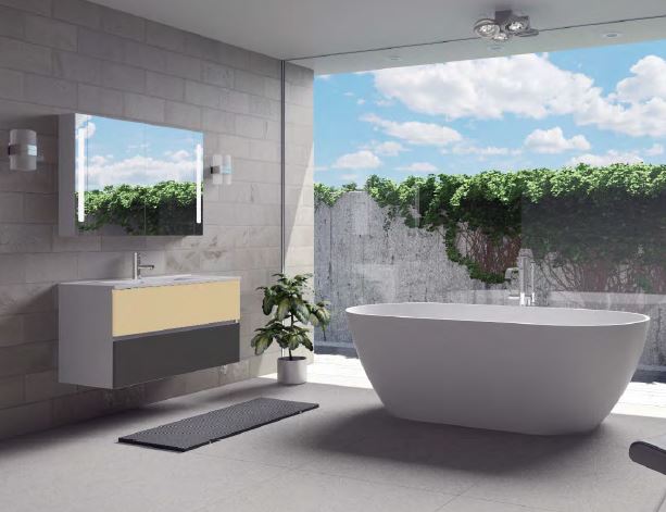 Ensemble meuble & lavabo RIHO CAMBIO SENTITO SET 12 en laqué brillant 100x48x H 57 cm clicktofournisseur.com