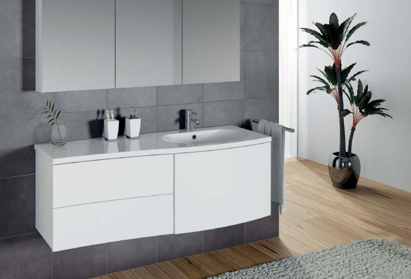 Ensemble meuble & lavabo RIHO CELANO SET 05 en bois laqué satiné mat 130x48 H 48 cm clicktofournisseur.com