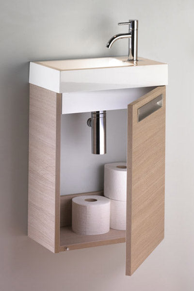 Ensemble meuble & lavabo RIHO LUCCA SET 5 en bois laqué satiné mat 40x22 H 57,5 cm clicktofournisseur.com