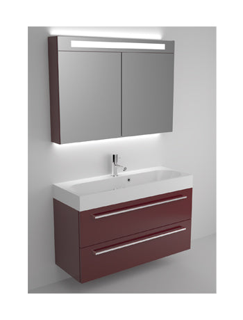 Ensemble meuble & lavabo RIHO SLIMLINE SET 70 en acrylique brillant 100x38 H 60,5 cm clicktofournisseur.com