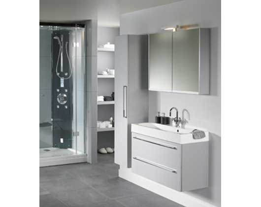 Ensemble meuble & lavabo RIHO SLIMLINE SET 70 en bois laqué brillant 100x38 H 60,5 cm clicktofournisseur.com