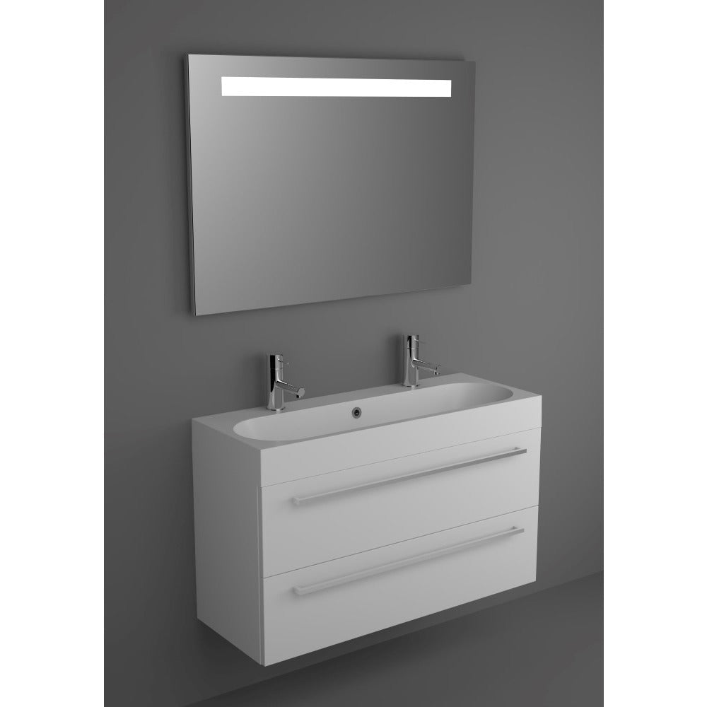 Ensemble meuble & lavabo RIHO SLIMLINE SET 72 en acrylique brillant 100x38 H 60,5 cm clicktofournisseur.com