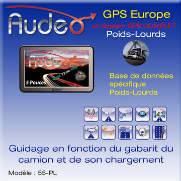 Gps 5" audeo poids-lourds - Clicktofournisseur.com