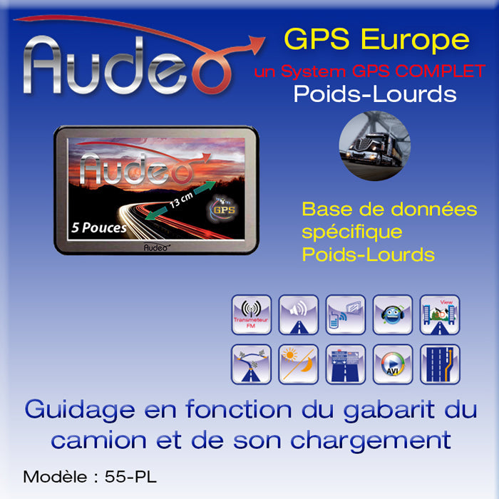 GPS 5" AUDEO Poids-Lourds clicktofournisseur.com