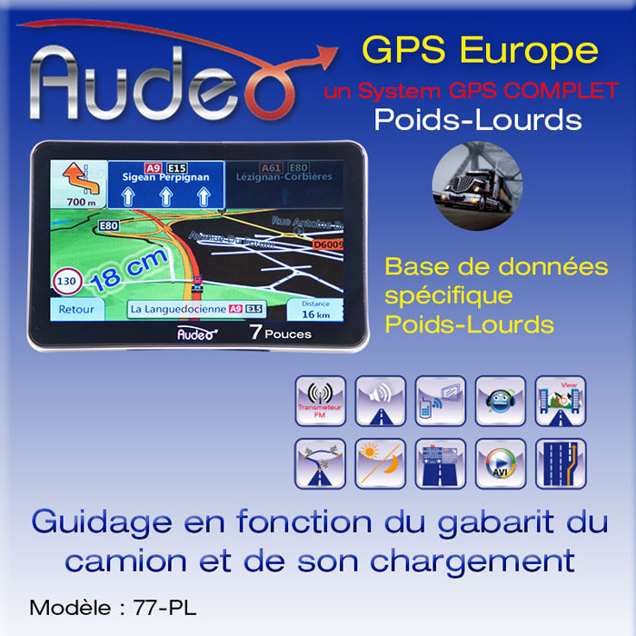GPS 7" AUDEO Poids-Lourds clicktofournisseur.com