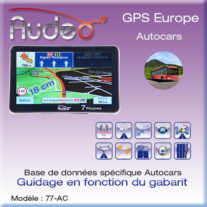 GPS AUDEO Autocars 7" clicktofournisseur.com