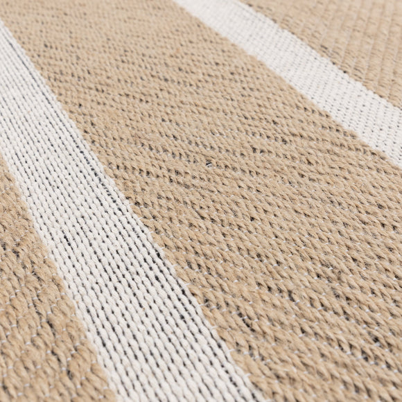 Tapis moderne en jute et coton strippy